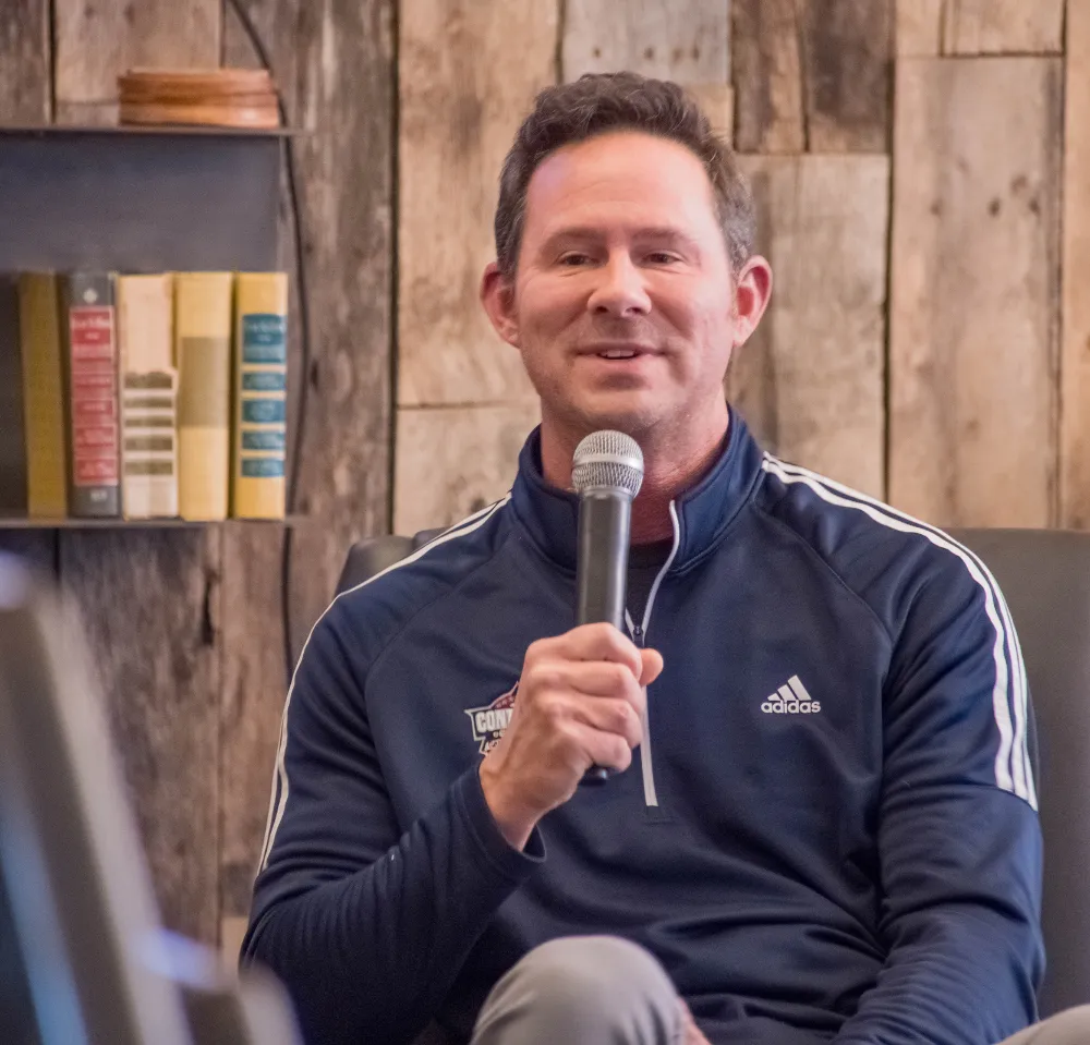 Brett Payne during a fireside conversation