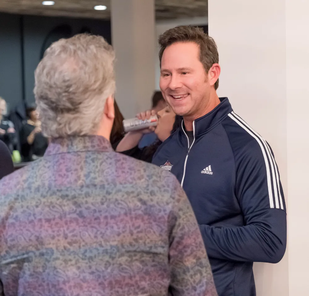 Brett Payne meeting a business owner
